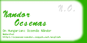 nandor ocsenas business card